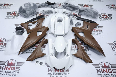 Yamaha R7 Fairings (2021-2025) White, Matte Brown at KingsMotorcycleFairings.com