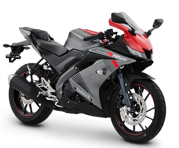 Yamaha YZF-R15 (2018-2024) Matte Gray, Red at KingsMotorcycleFairings.com