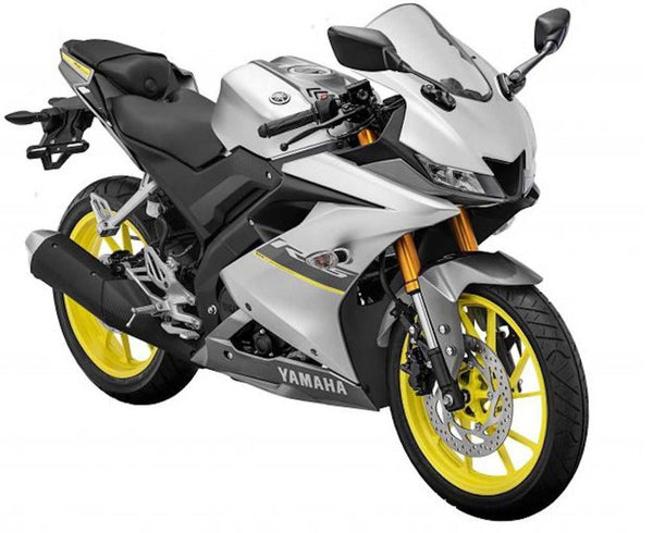 Yamaha YZF-R15 (2018-2024) Matte Silver, Yellow at KingsMotorcycleFairings.com