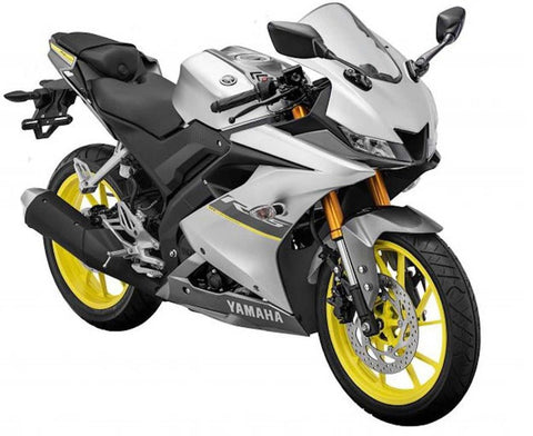 Yamaha YZF-R15 (2018-2024) Matte Silver, Yellow at KingsMotorcycleFairings.com