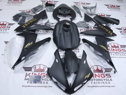 Yamaha YZF-R1 Fairing Kit (2004-2006) Flat Black, Flat Gold at KingsMotorcycleFairings.com