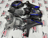 Yamaha YZF-R1 Fairing Kit (2020-2025) Faux Carbon Fiber, Blue Stripe at KingsMotorcycleFairings.com