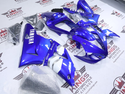 Yamaha YZF-R1 Fairings (2000-2001) Blue, White, Gray at KingsMotorcycleFairings.com