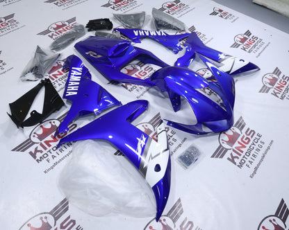 Yamaha YZF-R1 Fairings (2002-2003) Blue, White, Silver Stripe from KingsMotorcycleFairings.com