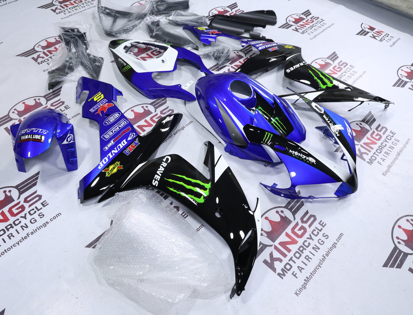 Yamaha YZF-R1 Fairings (2004-2006) Blue, Black, White, Green from KingsMotorcycleFairings.com