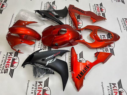 Yamaha YZF-R1 Fairings (2004-2006) Orange Candy, Matte Black from KingsMotorcycleFairings.com