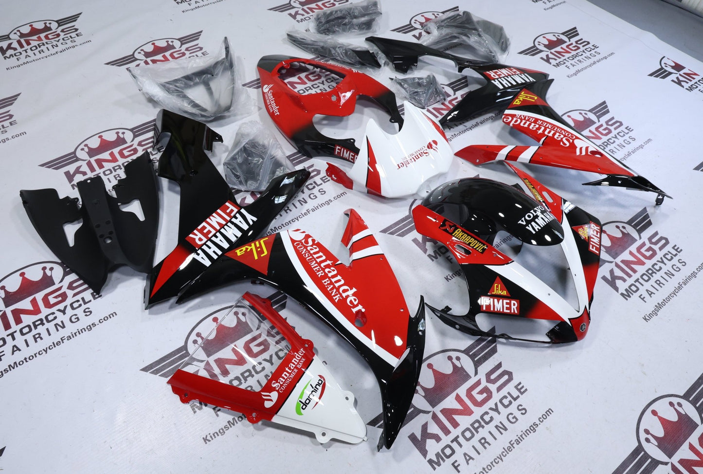 Yamaha YZF-R1 Fairings (2004-2006) Red, Black Santander at KingsMotorcycleFairings.com
