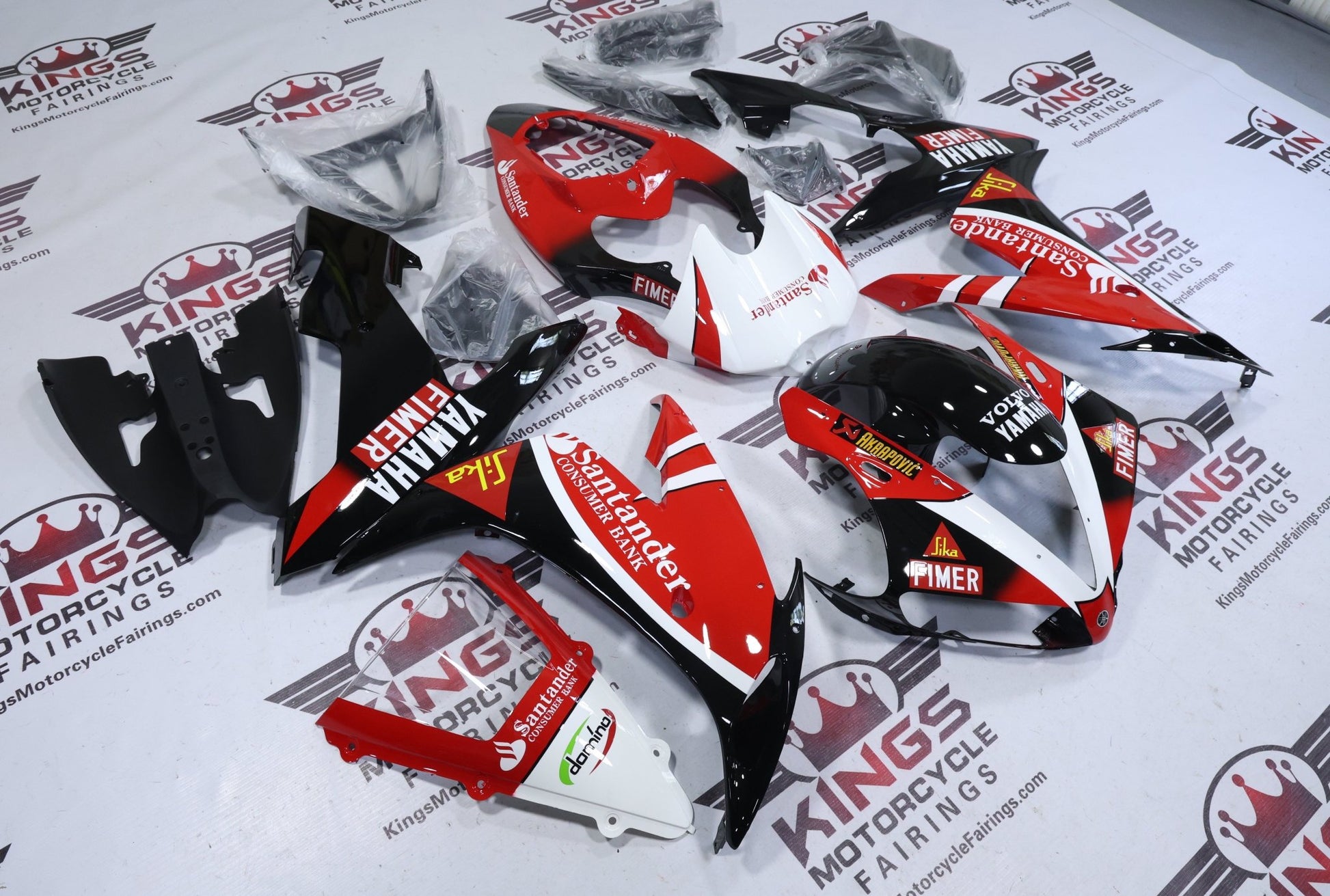 Yamaha YZF-R1 Fairings (2004-2006) Red, Black Santander at KingsMotorcycleFairings.com