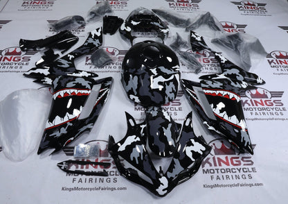Yamaha YZF-R1 Fairings (2007-2008) Black Camouflage Shark at KingsMotorcycleFairings.com