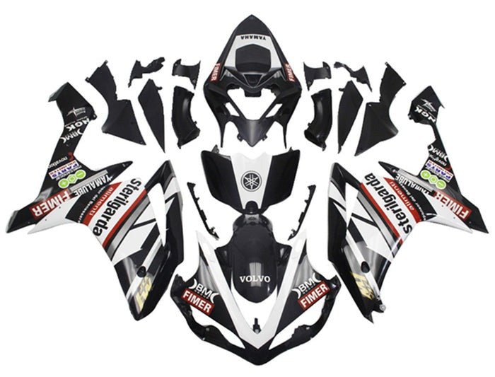 Yamaha YZF-R1 Fairings (2007-2008) Black, White, Red Sterilgarda at KingsMotorcycleFairings.com