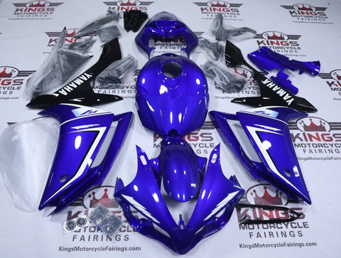 Yamaha YZF-R1 Fairings (2007-2008) Blue, White Stripe, Black at KingsMotorcycleFairings.com