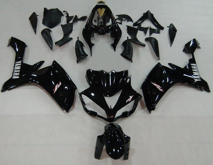 Yamaha YZF-R1 Fairings (2007-2008) Gloss Black, Gray at KingsMotorcycleFairings.com