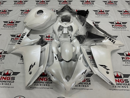 Yamaha YZF-R1 Fairings (2007-2008) Pearlescent White, Black at KingsMotorcycleFairings.com