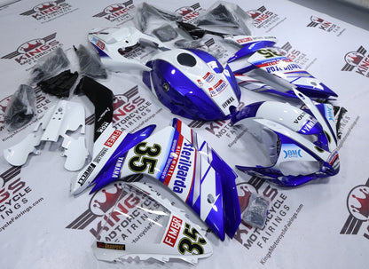 Yamaha YZF-R1 Fairings (2007-2008) White, Blue Sterilgarda #35 at KingsMotorcycleFairings.com