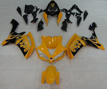 Yamaha R1 Fairings (2007-2008) Yellow, White, Black, Flames at KingsMotorcycleFairings.com