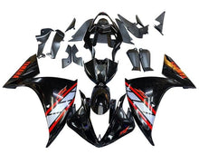 Yamaha R1 Fairings (2009-2011) Black, Silver, Red Stripe at KingsMotorcycleFairings.com