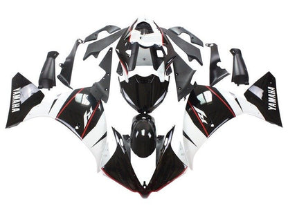 Yamaha R1 Fairings (2009-2011) Black, White, Red Stripe at KingsMotorcycleFairings.com