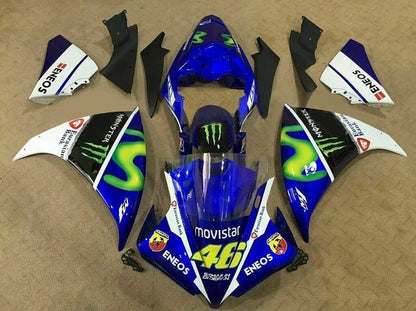 Yamaha R1 Fairings (2009-2011) Blue, White, Black Movistar at KingsMotorcycleFairings.com