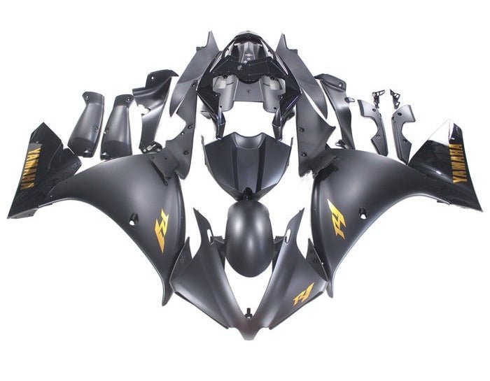 Yamaha R1 Fairings (2009-2011) Matte Black, Gold, Gloss Black at KingsMotorcycleFairings.com