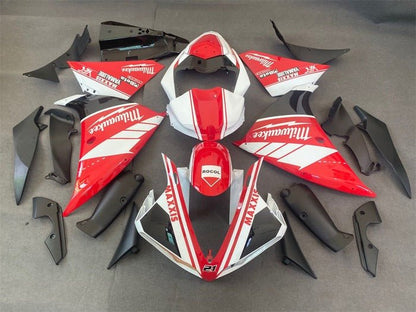 Yamaha R1 Fairings (2009-2011) Red, White Milwaukee at KingsMotorcycleFairings.com