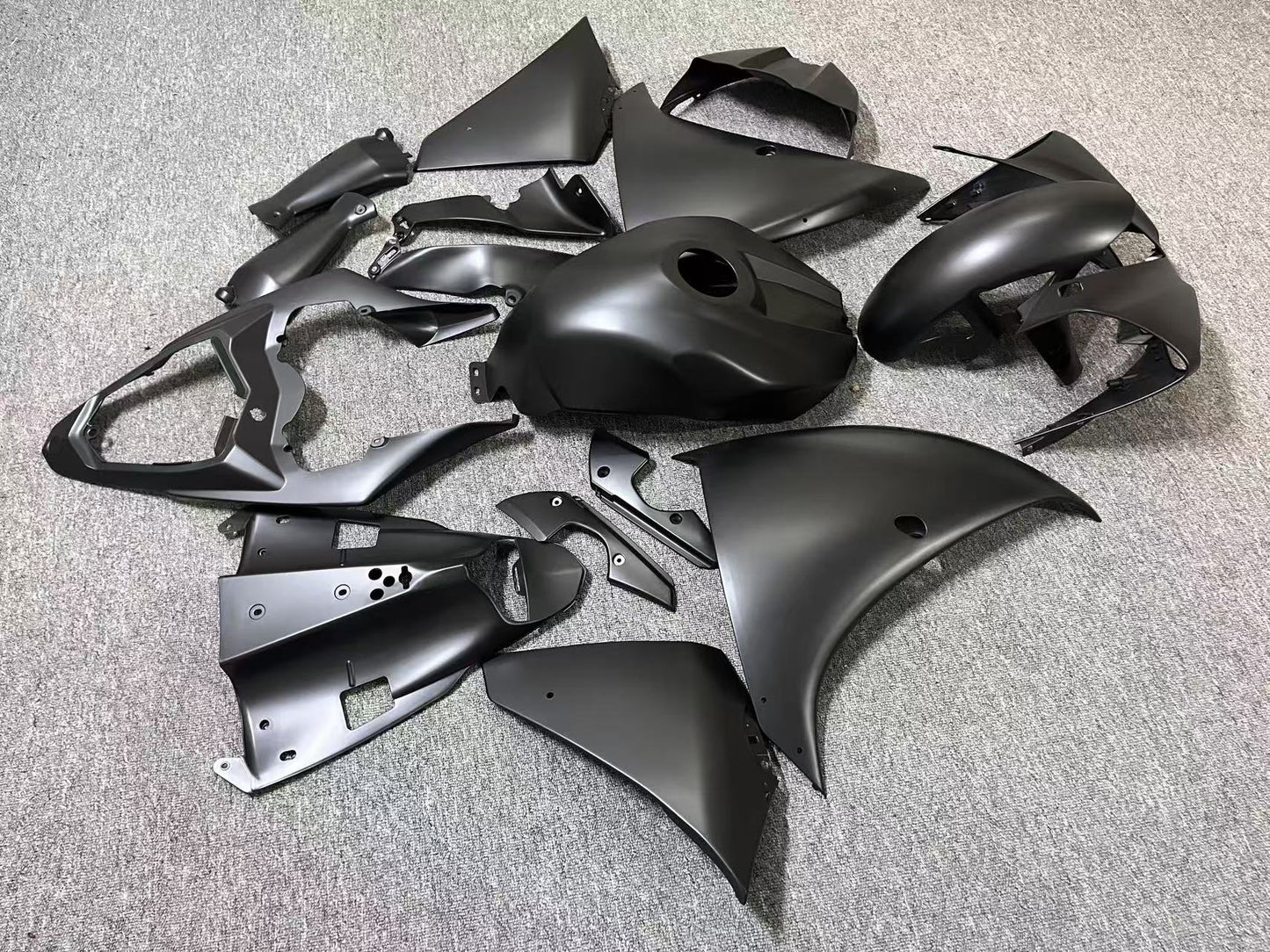 Yamaha YZF-R1 Fairings (2012-2014) All Flat Black from KingsMotorcycleFairings.com