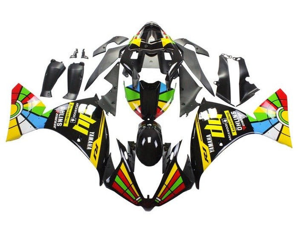 Yamaha YZF-R1 Fairings(2012-2014) Black, HP Color Wheel at KingsMotorcycleFairings.com