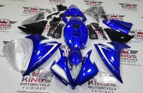 Yamaha YZF-R1 Fairings (2012-2014) Blue, Black, White Stripe at KingsMotorcycleFairings.com