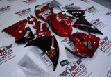 Yamaha YZF-R1 Fairings (2012-2014) Candy Red, Black, White Stripe at KingsMotorcycleFairings.com