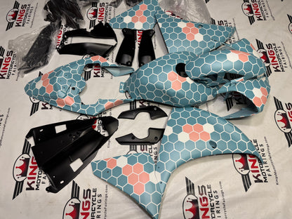 Yamaha YZF-R1 Fairings (2012-2014) Matte Blue, Pink, White Honeycomb from KingsMotorcycleFairings.com