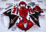 Yamaha YZF-R1 Fairings (2012-2014) Red Candy, Black, White, Striped at KingsMotorcycleFairings.com