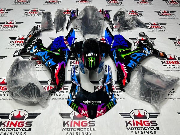 Yamaha YZF-R1 Fairings (2015-2019) Black, Blue Monster at KingsMotorcycleFairings.com