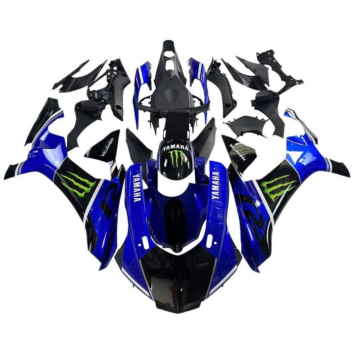 Yamaha R1 Fairings (2015-2019) Blue, Black, Monster Energy at KingsMotorcycleFairings.com