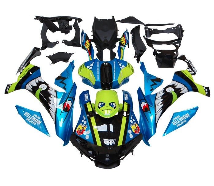Yamaha R1 Fairings (2015-2019) Blue, Neon Shark at KingsMotorcycleFairings.com