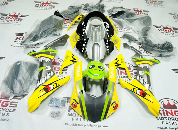 Yamaha YZF-R1 Fairings (2015-2019) Yellow, Green, Silver Shark at KingsMotorcycleFairings.com