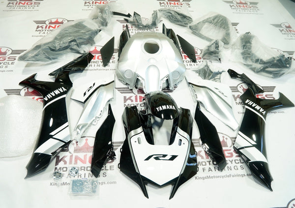 Yamaha YZF-R1 Fairings (2020-2025) Black, White, Silver at KingsMotorcycleFairings.com