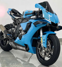 Yamaha YZF-R1 Fairings (2020-2025) Blue Faux Carbon Fiber at KingsMotorcycleFairings.com