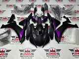 Yamaha R1 Fairings (2020-2025) Faux Carbon Fiber, Purple Striped at KingsMotorcycleFairings.com