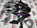 Yamaha R1 Fairings (2020-2025) Faux Carbon Fiber, Purple Striped from KingsMotorcycleFairings.com