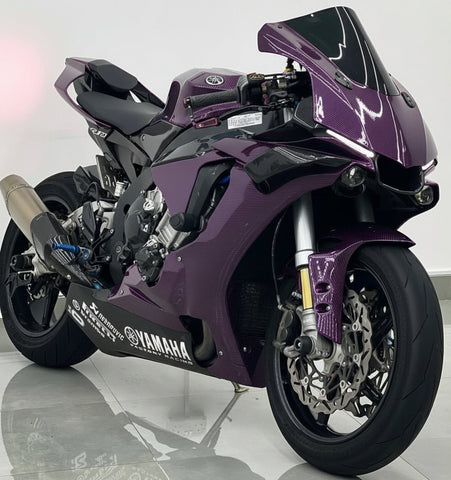 Yamaha YZF-R1 Fairings (2020-2025) Purple Faux Carbon Fiber at KingsMotorcycleFairings.com