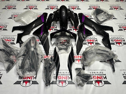 Yamaha YZF-R1 Fairing set (2020-2025) Faux Carbon Fiber, Purple Striped at KingsMotorcycleFairings.com