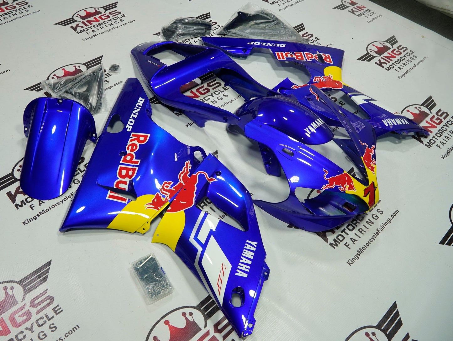 Yamaha YZF-R1 (2000-2001) Blue Red Bull Fairings at KingsMotorcycleFairings.com