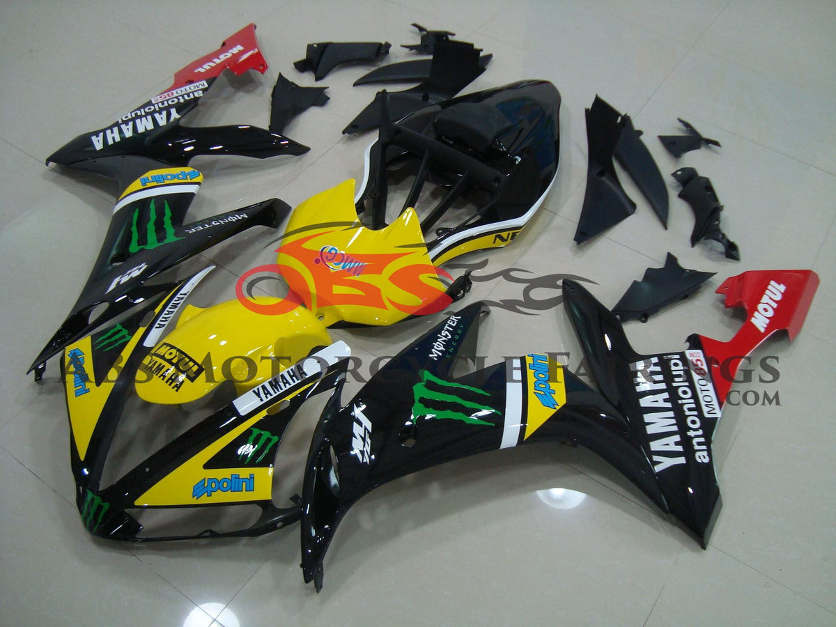 Yamaha YZF-R1 (2004-2006) Yellow, Black, Red, Monster at KingsMotorcycleFairings.com