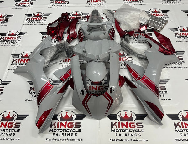 Yamaha YZF-R1 (2015-2019) Nardo Gray, Red Fairings at KingsMotorcycleFairings.com