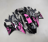 Yamaha YZF-R3 Fairing Kir (2019-2021) Black, Hot Pink Monster at KingsMotorcycleFairings.com