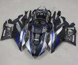 Yamaha YZF-R3 Fairing Kit (2022-2024) Forged Carbon Fiber Style, Silver, Blue, White at KingsMotorcycleFairings.com