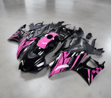 Yamaha YZF-R3 Fairing Set (2019-2021) Black, Hot Pink Monster at KingsMotorcycleFairings.com