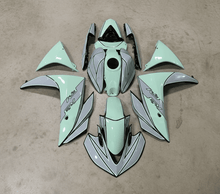 Yamaha YZF-R3 Fairings (2015-2018) Gray, Mint Green at KingsMotorcycleFairings.com
