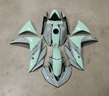 Yamaha YZF-R3 Fairings (2015-2018) Gray, Mint Green at KingsMotorcycleFairings.com