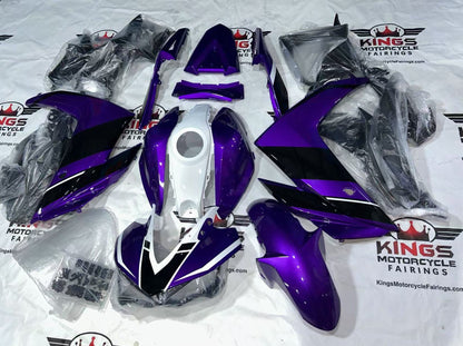 Yamaha R3 Fairings (2015-2018) Purple, White, Black at KingsMotorcycleFairings.com