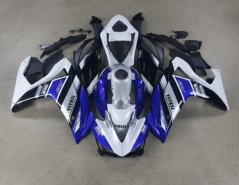 Yamaha YZF-R3 Fairings (2015-2018) White, Blue, Black Yamalube at KingsMotorcycleFairings.com